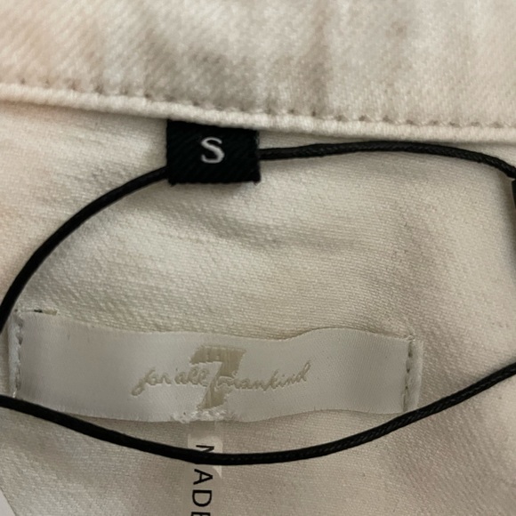 NWT 7 For All Mankind Ivory Color Jean Jacket Size S - Picture 7 of 9